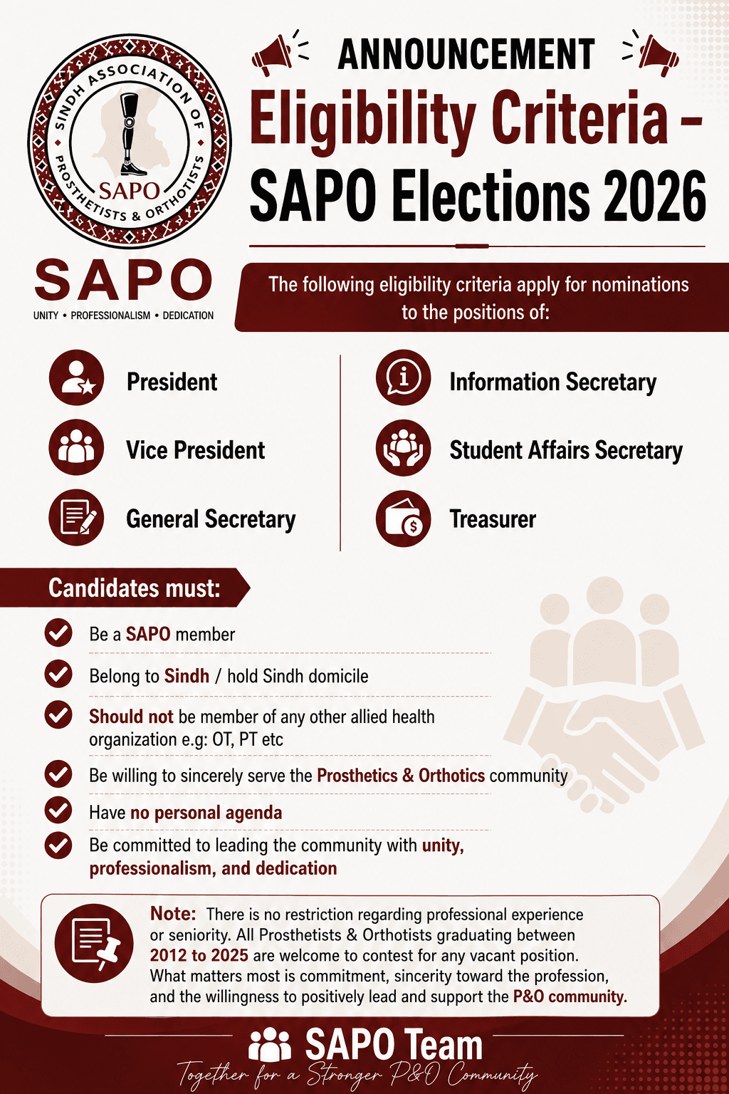 Eligibility Criteria – SAPO Elections 2026